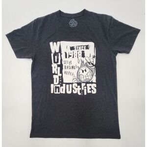 Vintage World Industries Flame Boy 'Still Raising‎ Hell' Shirt Mens Large 90s